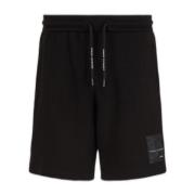 Armani Exchange Mäns Bermuda Shorts för Avslappnad Stil Black, Herr