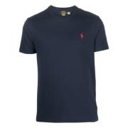 Ralph Lauren Broderad Bomull T-shirt Blue, Herr