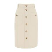 Saint Laurent Midi Tube Kjol Beige, Dam