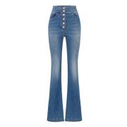 Elisabetta Franchi Flared Jeans Blue, Dam