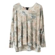 Avant Toi Lyxig Oversize V-Shirt Beige, Dam