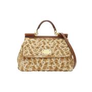 Dolce & Gabbana Pre-owned Pre-owned Raffia crossbodyvskor Beige, Dam