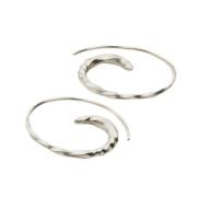 Marlene Juhl Jørgensen Silver Flow Asymmetriska Hoops Gray, Dam