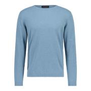 Roberto Collina Finstickad Pullover Regular-Fit Italien Blue, Herr