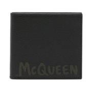 Alexander McQueen Svart Logopung Kortplatser Silver Black, Herr