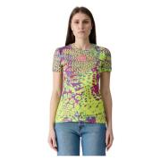 Versace Jeans Couture Färgglad Crew Neck T-shirt Multicolor, Dam