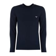 Emporio Armani Long Sleeve Tops Blue, Herr