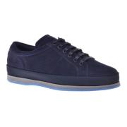 Baldinini Lace-up in dark blue perforated suede Blue, Herr