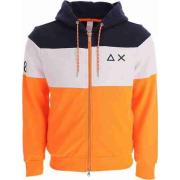 Sun68 Fluorescerande Bomull Huva Zip Kollektion Orange, Herr