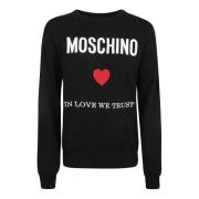 Moschino Round-neck Knitwear Black, Dam