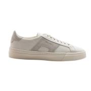 Santoni Modern Grå Läder Sneaker White, Herr