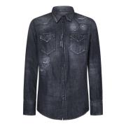 Dsquared2 Denim Shirts Gray, Herr