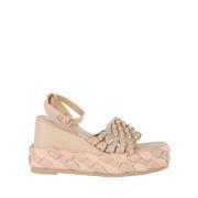 Emanuelle Vee Läderkil Sandaler Beige, Dam