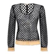 By Malene Birger Cymbeline virkad topp Black, Dam