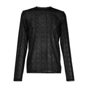 Marine Serre Long Sleeve Tops Black, Herr