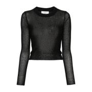 Ami Paris Round-neck Knitwear Black, Dam