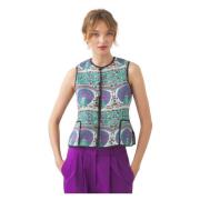 Antik Batik Vest Tala Blue, Dam