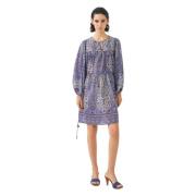 Antik Batik Print mini klänning Tajar Blue, Dam