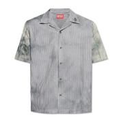 Diesel S-Trucker randig skjorta Gray, Herr