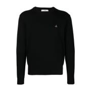 Vivienne Westwood Svart Crewneck Orb Sweater Black, Dam