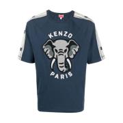 Kenzo Midnight Blue Elephant Logo T-shirt Blue, Herr