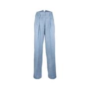 Genny Wide Trousers Blue, Dam