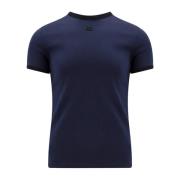 Courrèges Broderad Logotyp Bomull T-Shirt Blue, Herr