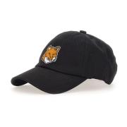 Maison Kitsuné Svart Bomull Baseball Keps med Logopatch Black, Dam