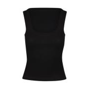 Jacquemus Gros Grain Tank Top Black, Dam