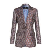 Etro Multifärgat Mönstrad Jacquard Jacka Multicolor, Dam