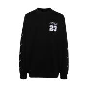 Off White Broderad Logosweatshirt Black, Herr