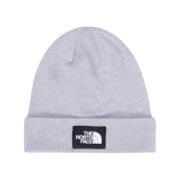 The North Face Logo Patch Stickad Beanie Gray, Herr