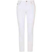 Dolce & Gabbana Logo-Plaque Slim-Cut Jeans White, Herr