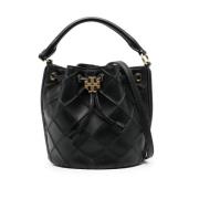 Tory Burch Svart Fleming Soft Bucket Väska Black, Dam