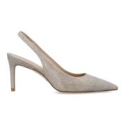 Stuart Weitzman Glitter Slingback Pump Klackar Gray, Dam