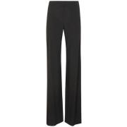 Alberta Ferretti Straight Trousers Black, Dam