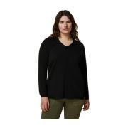 Marina Rinaldi Svart Crew Neck Tröja Black, Dam