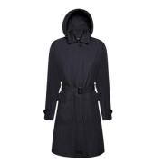 Geox Belted Coats Blue, Dam