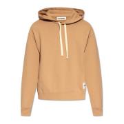 Jil Sander Hoodie med logotyp Brown, Herr