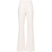 Rotate Birger Christensen Texturerade Straight Byxor White, Dam