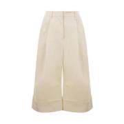 Simone Rocha Elfenben Wide Leg Cropped Byxor White, Dam