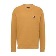 Tommy Jeans Basic Logo Sweatshirt - Gul Yellow, Herr