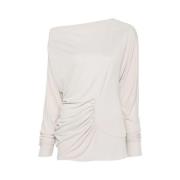 Khaite Long Sleeve Tops White, Dam