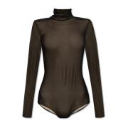 Maison Margiela Tvåskikts bodysuit Black, Dam