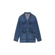 Anine Bing Artic Blue Denim Jacka Blue, Dam