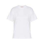 Valentino Vit Bomull Crew Neck T-shirt White, Dam