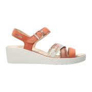 Mephisto Flat Sandals Orange, Dam