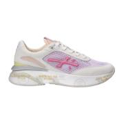 Premiata Beige och lila Sneakers Multicolor, Dam