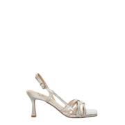 Roberto Festa Silver Laminerad Lädersandal Gray, Dam