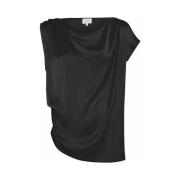 Birgitte Herskind Asymmetrisk Sidens Top Black, Dam